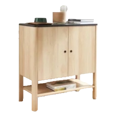 A light wood-colored, simple and modern bedroom wardrobe and a solid wood-style living room storage cabinet Item Picture