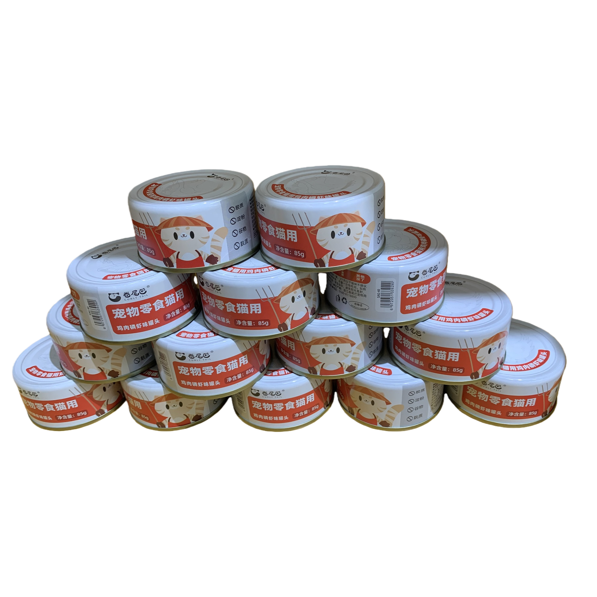 قطط ذات الذيل المجفف، كريل، وجبات خفيفة، علب بيضاء، 85G Item Picture