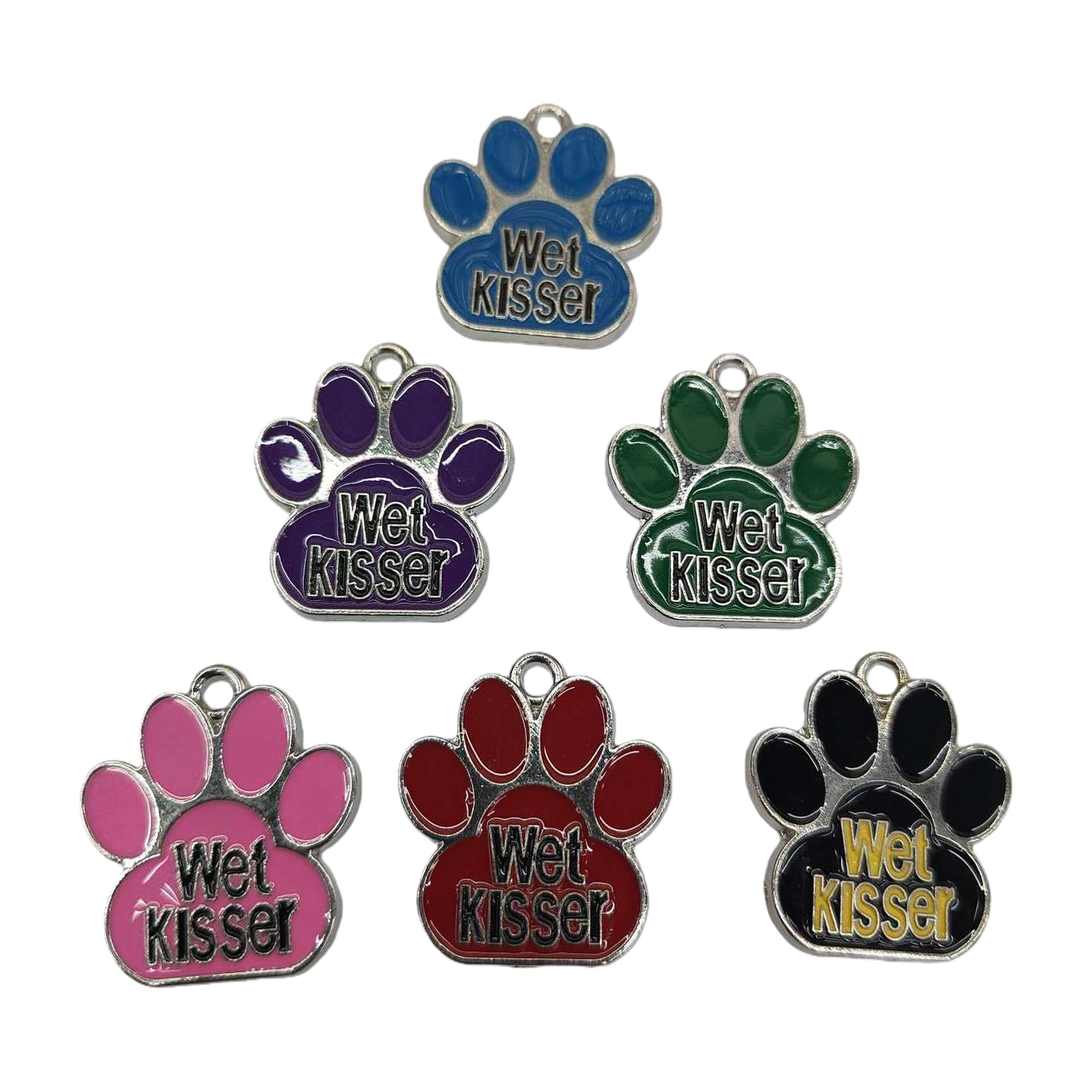 Wet Kisser colored claw print pendant, six-color metal tag: blue, purple, green, pink, black, pure sand gold Item Picture