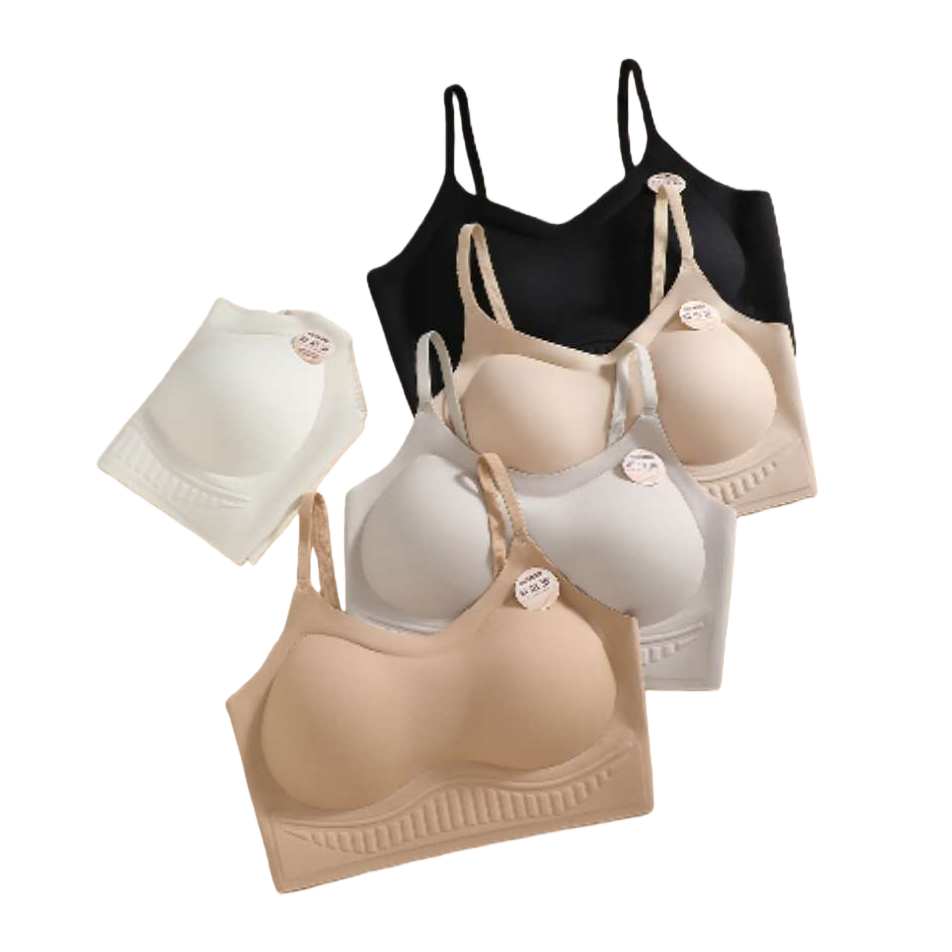 A multi-color seamless bra set, a comfortable and seamless undergarment three-piece set Item Picture