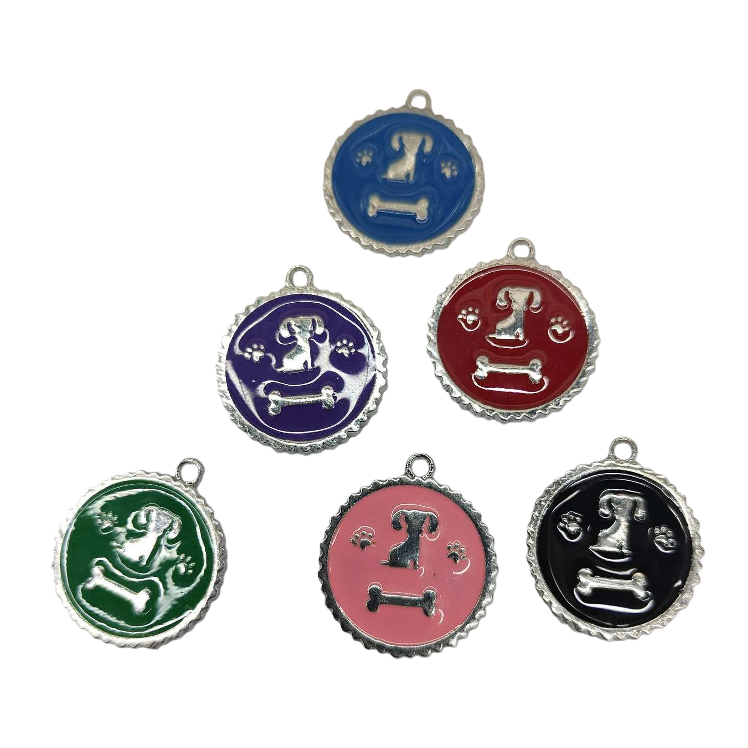 ستة أنواع من العلامات الدلية الملونة تحمل على شكل دائري باللون الأخضر والأزرق والأزرق Item Picture