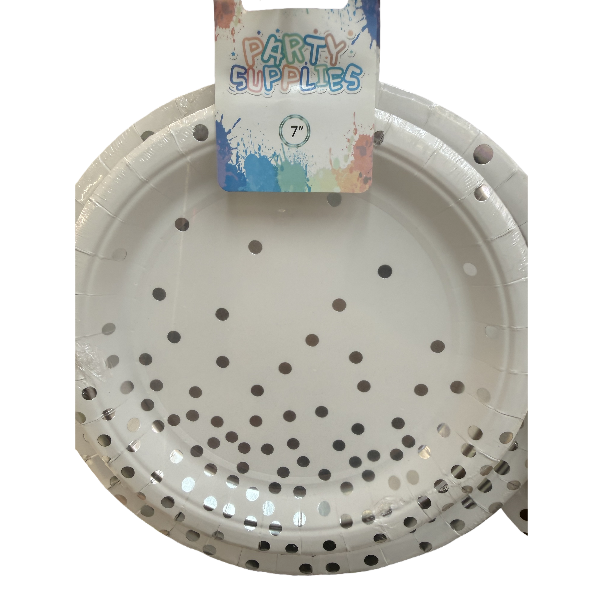White paper plate with silver dots, disposable banquet plate, for banquet decoration Item Picture