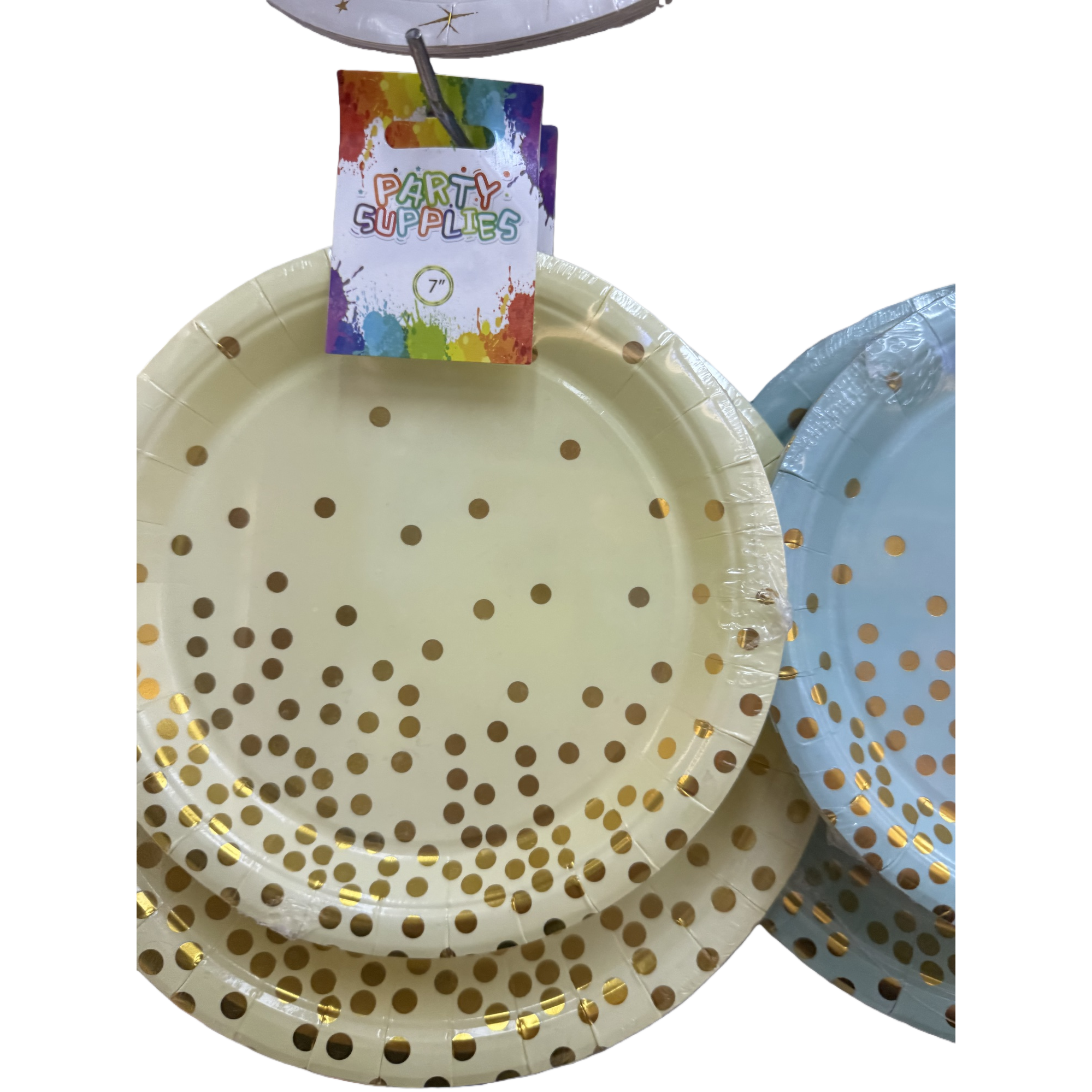 金色波点装饰纸盘 一次性宴会派对餐盘 家居烘焙摆盘用 Item Picture