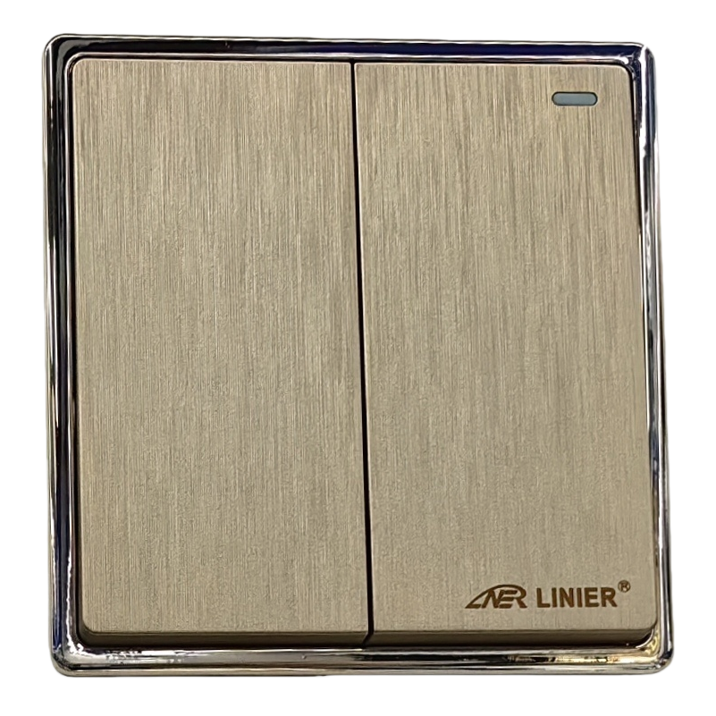 F4金拉丝二开单控/二开双控墙壁开关 家用办公通用墙壁插座 出口 Item Picture