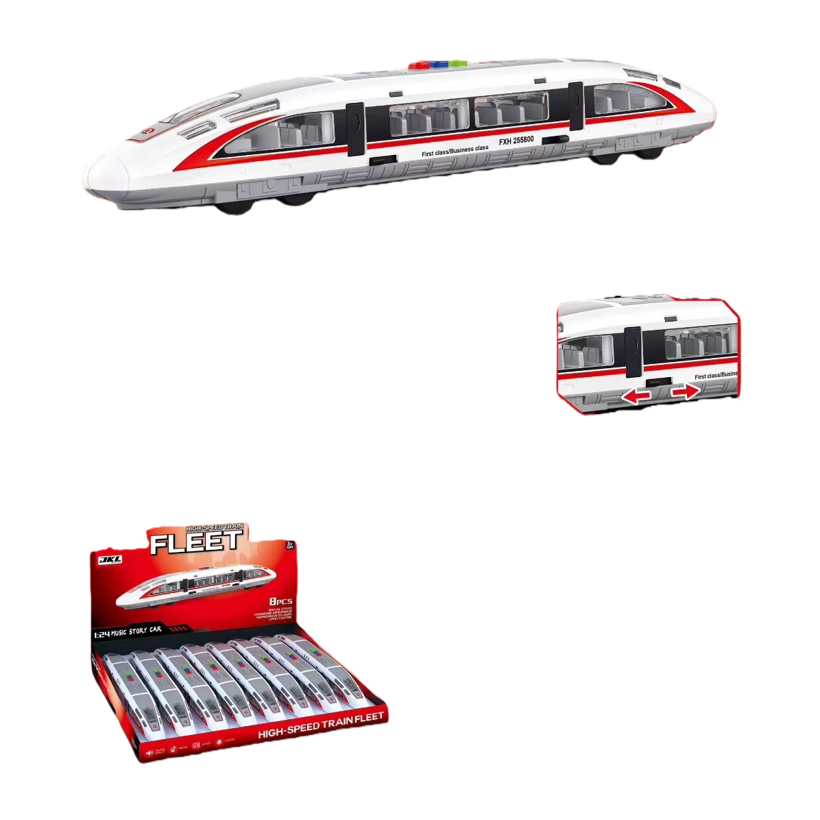 White high-speed train model, finely painted metal material, 30-centimeter collectible Item Picture