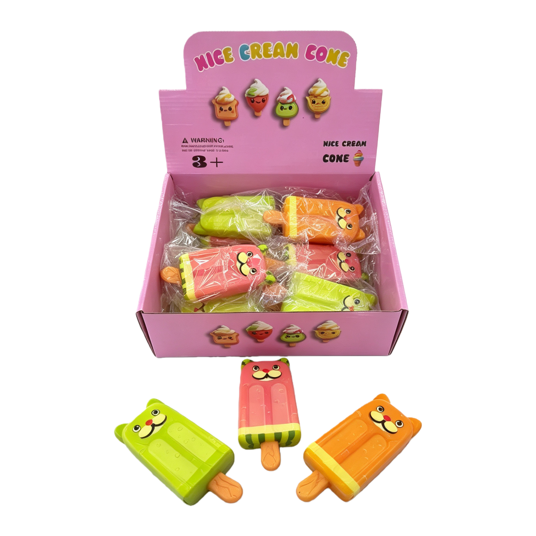 Pink packaging box ice cream shaped toy, creative early education and intelligence display item for children Item Picture