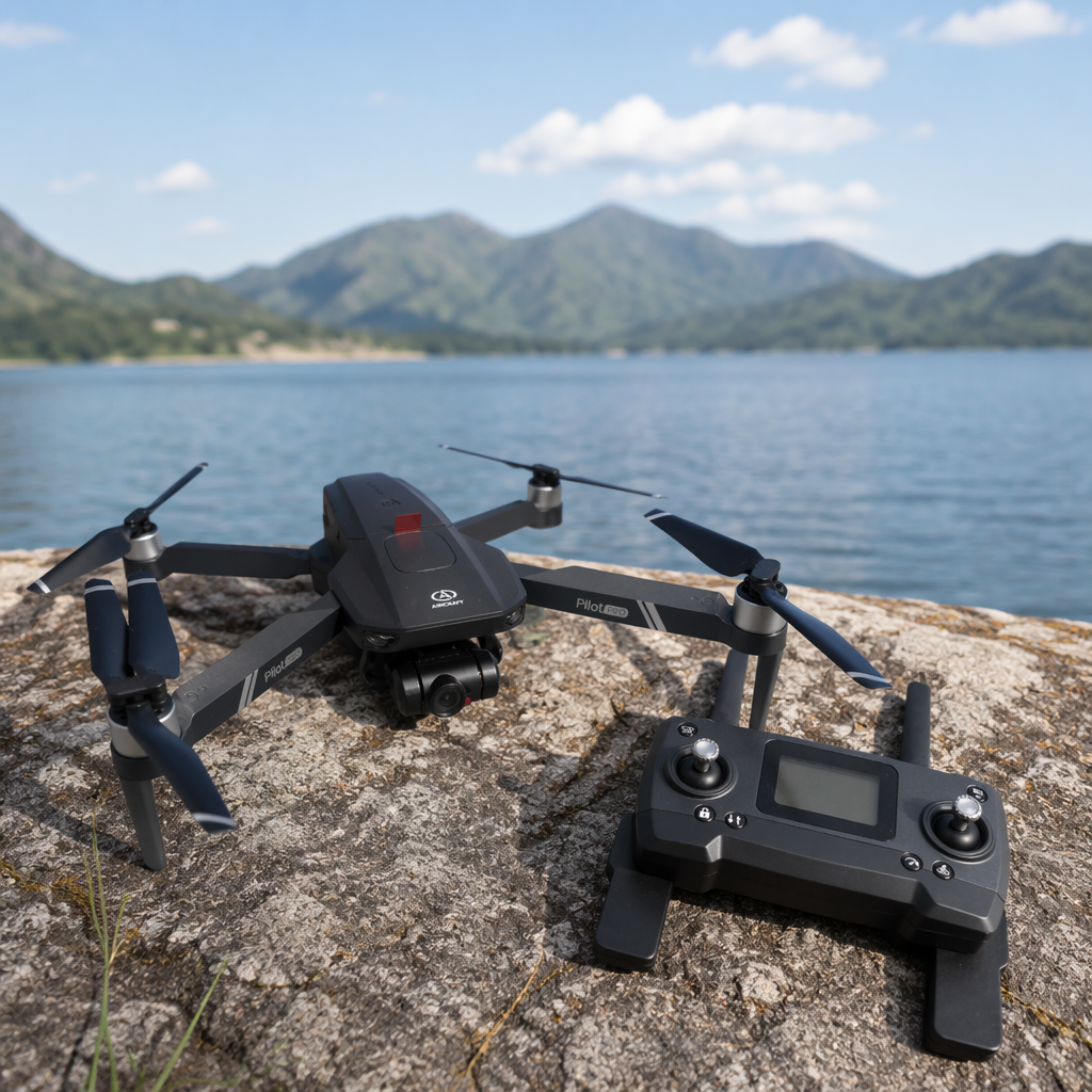 The black drone comes with a remote control and an instruction manual details Picture