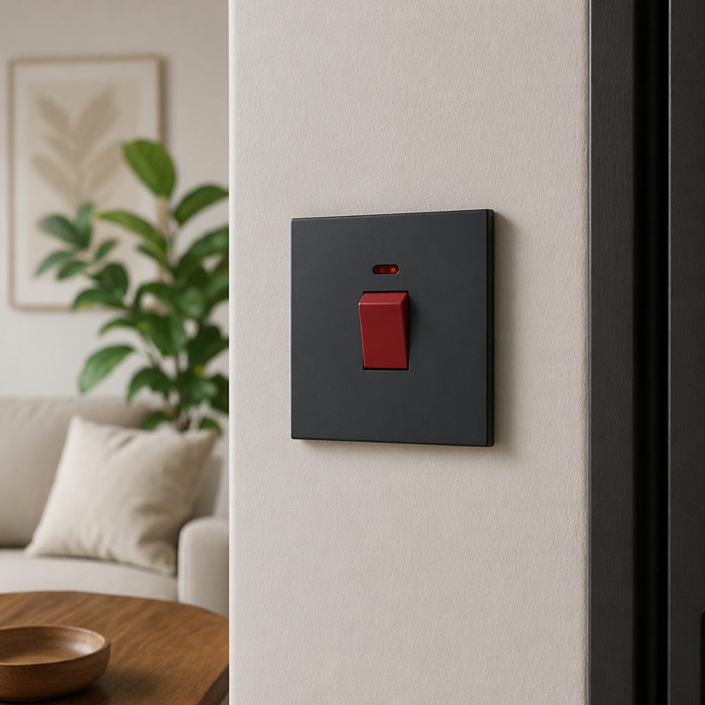 T8 skin-feel Gray 20A wall switch, suitable for both living rooms and bedrooms, with a dedicated outlet details Picture