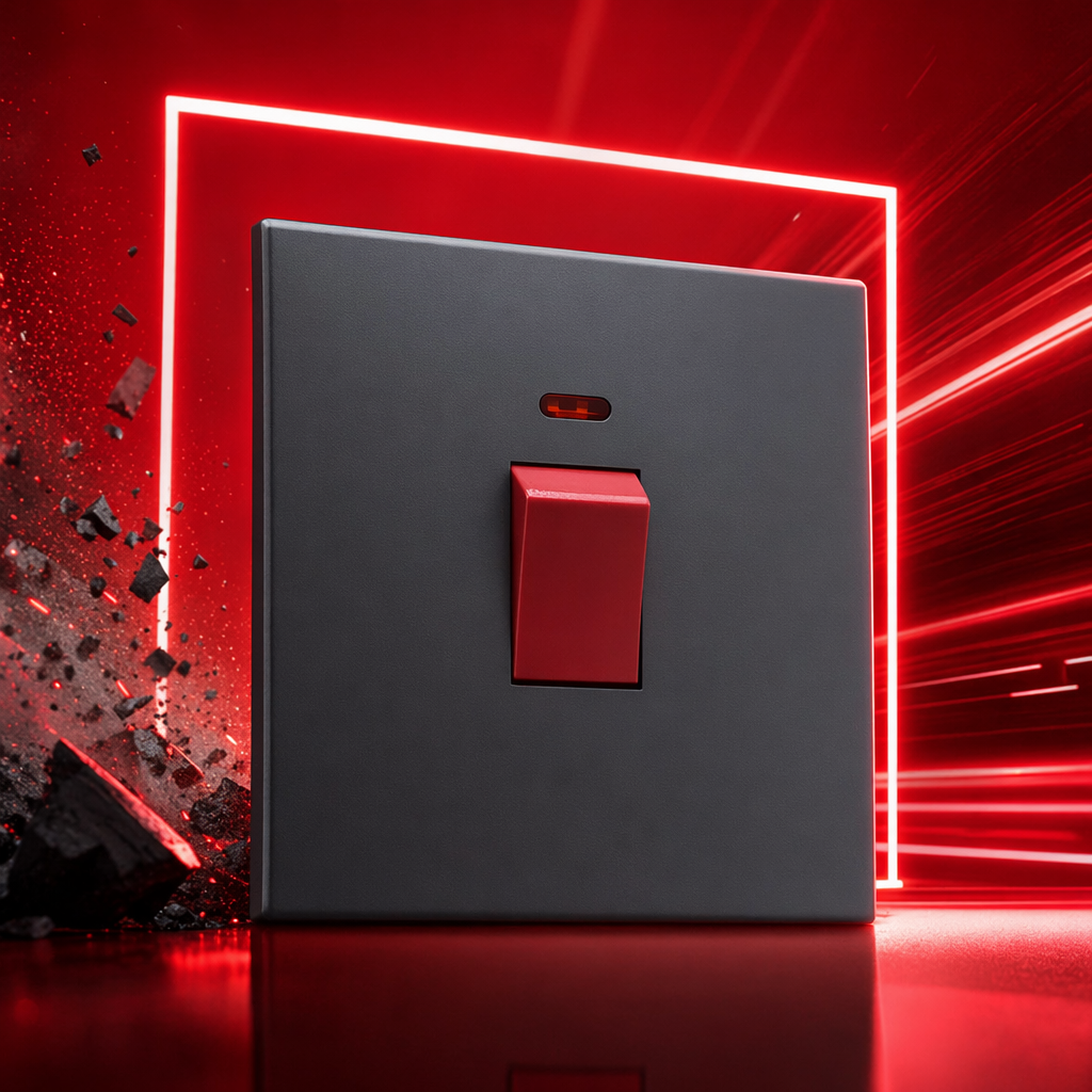 T8 skin-feel Gray 20A wall switch, suitable for both living rooms and bedrooms, with a dedicated outlet Specification image