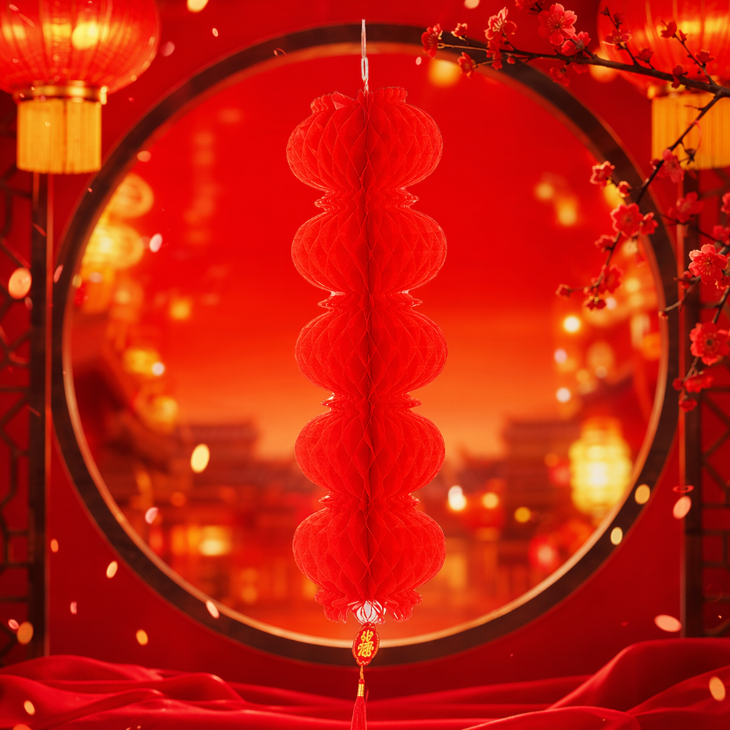Red lanterns are suitable for home decoration, festive and joyous hanging items, and can be used in the living room, balcony and outdoors during the Spring Festival Specification image