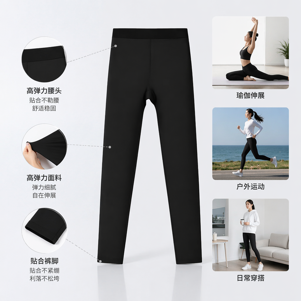 黑色紧身裤高弹力显瘦修身女士日常百搭款