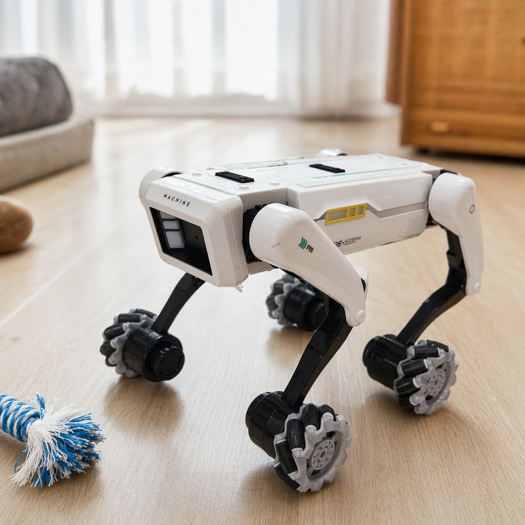 White quadruped robot bionic intelligent programmable educational toy details Picture