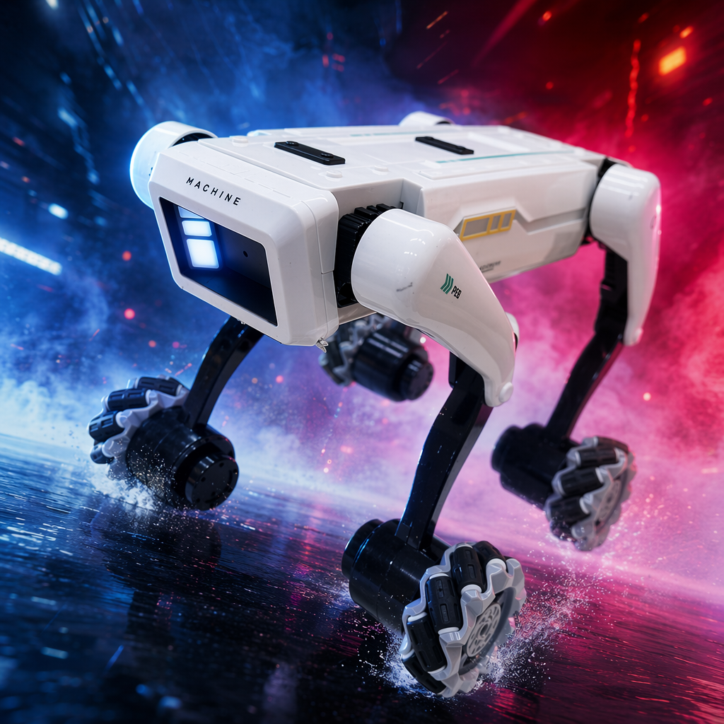 White quadruped robot bionic intelligent programmable educational toy Specification image