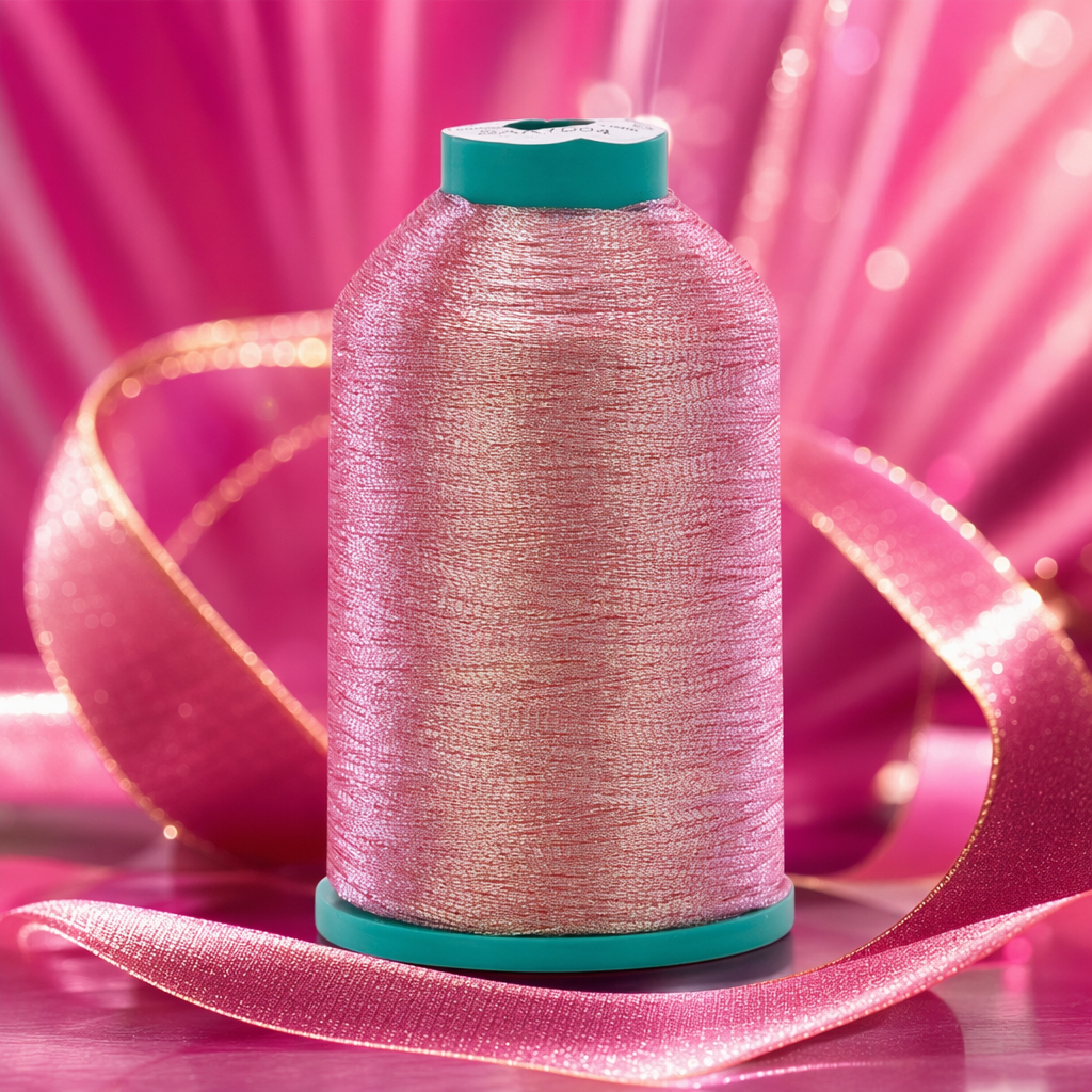 High-gloss reflective gold and silver threads for pink bright sewing and embroidery Specification image