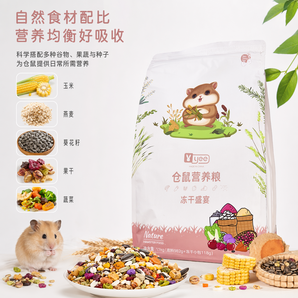 白色包装袋仓鼠营养粮全价均衡配方宠物主粮