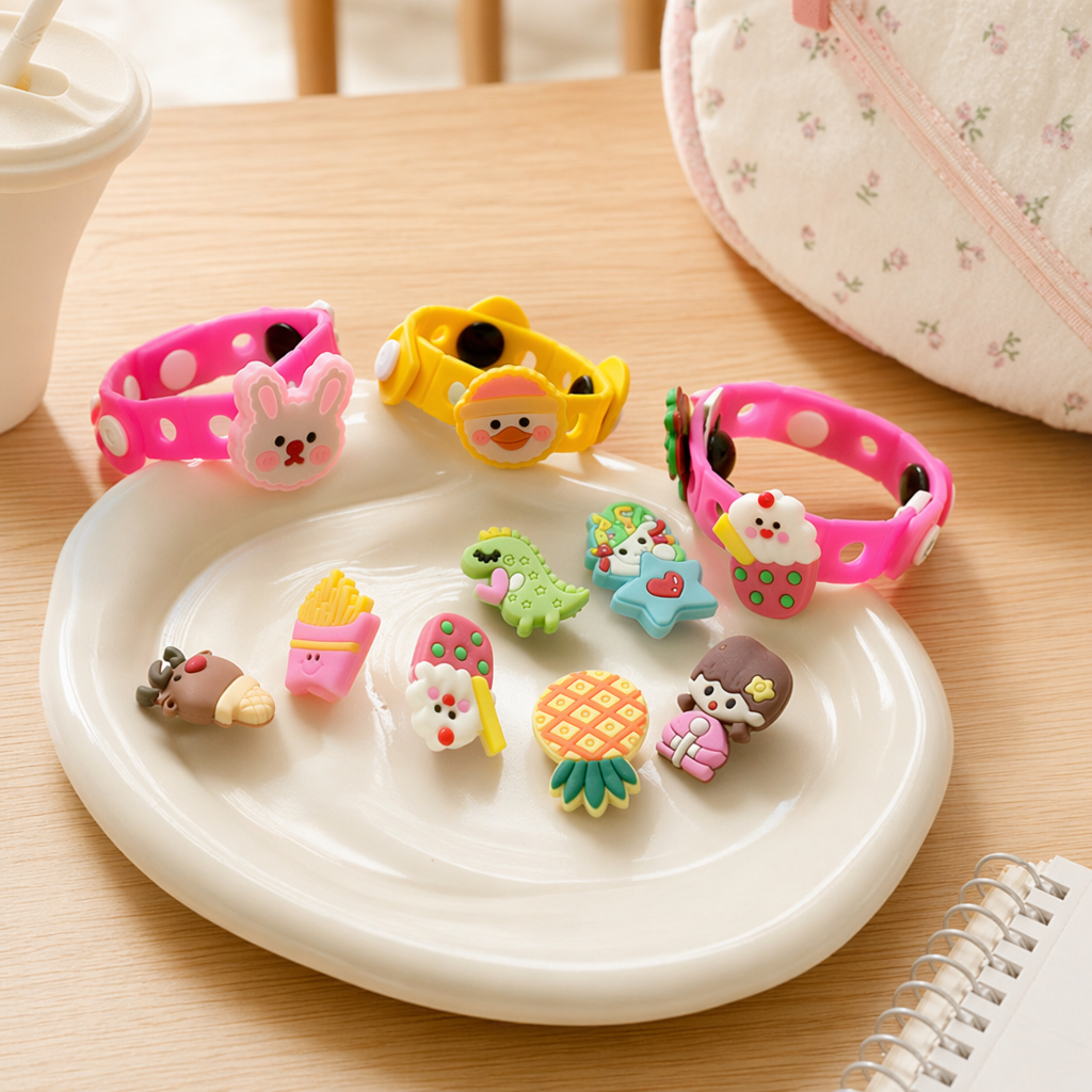 The colorful children's bracelet set includes cartoon accessory decorations details Picture