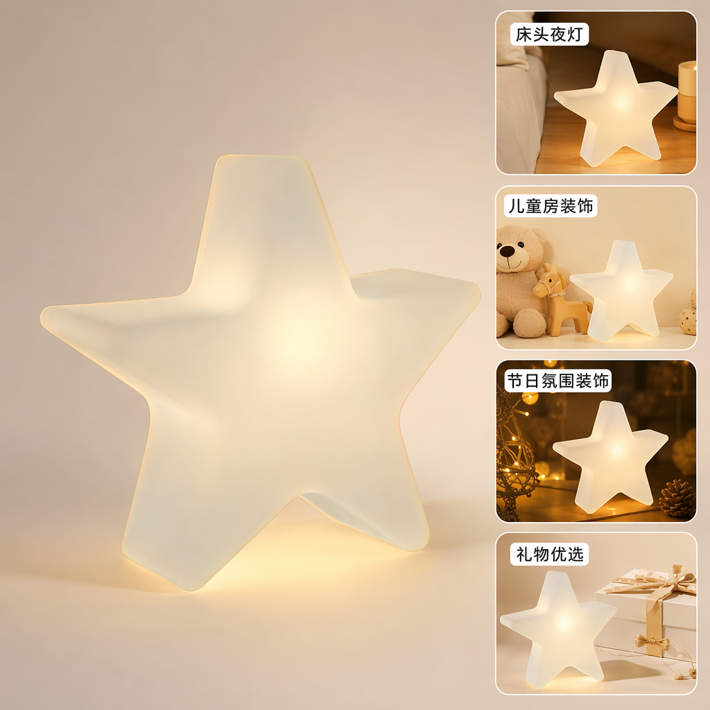 白色星星灯饰 LED创意卧室装饰灯 夜灯氛围灯