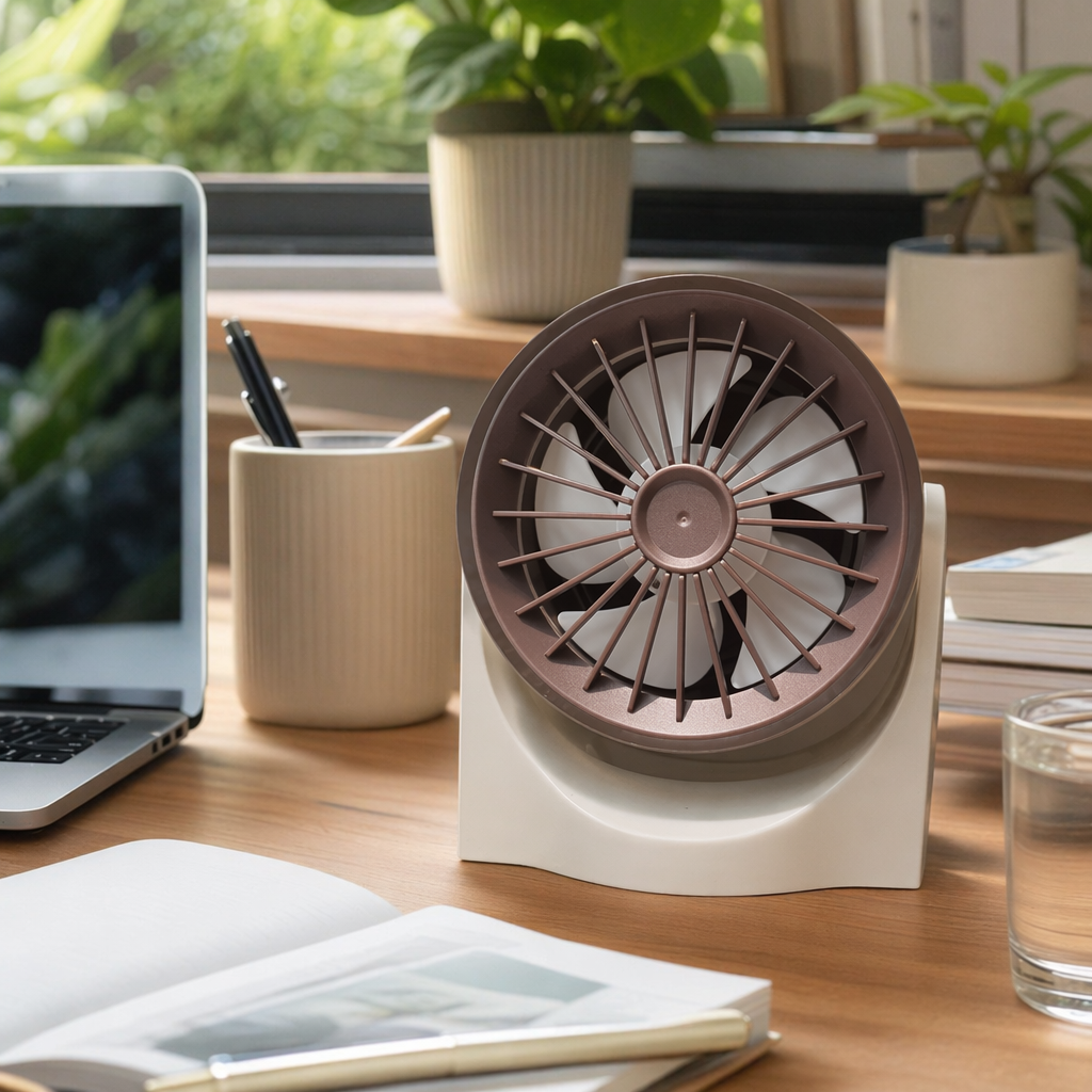 Brown floor fan, suitable for home use, is quiet, energy-saving and has a strong wind force. It is applicable to both bedrooms and living rooms details Picture
