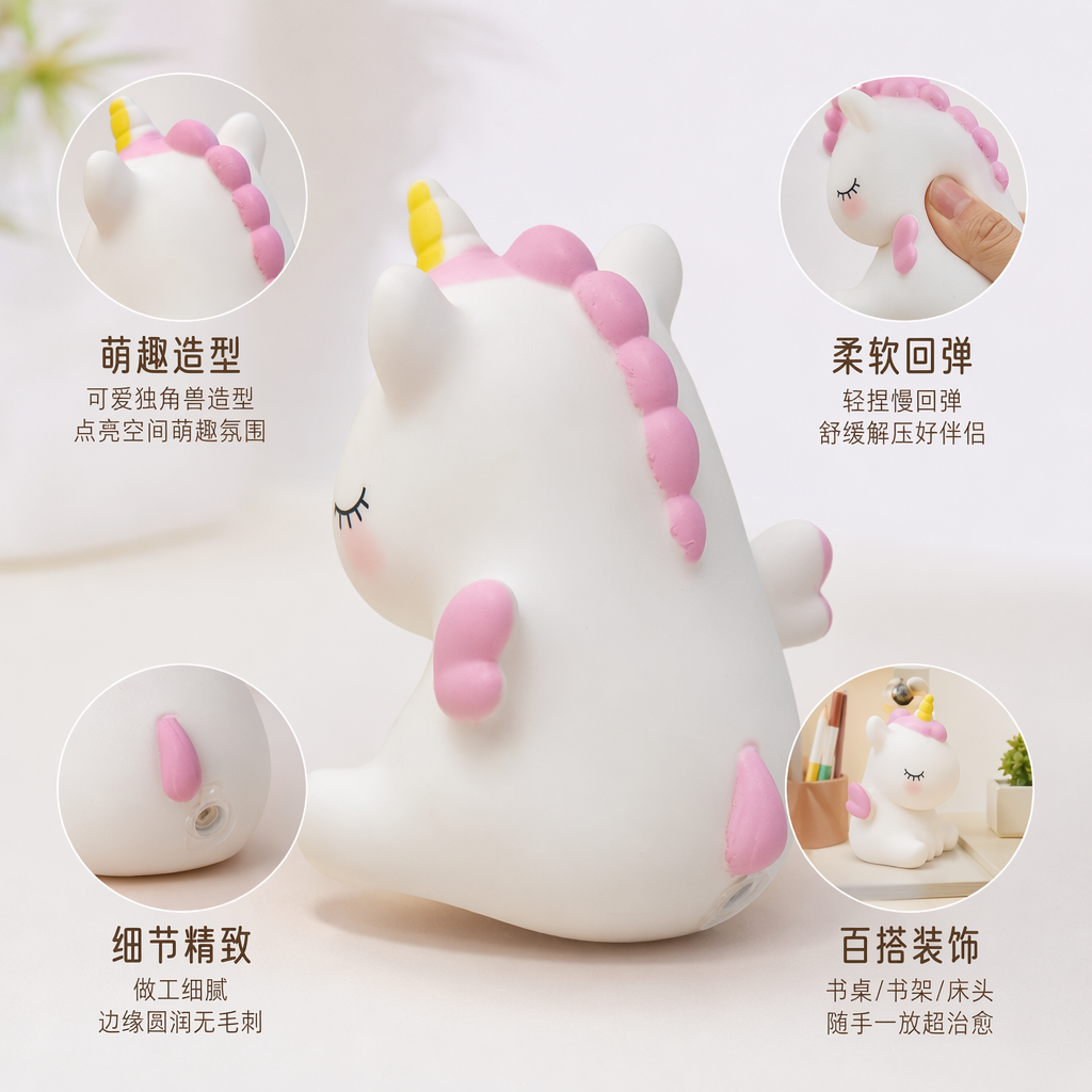 White unicorn ornaments are creative ceramic decorations for home decoration, living room, bedroom and tabletop