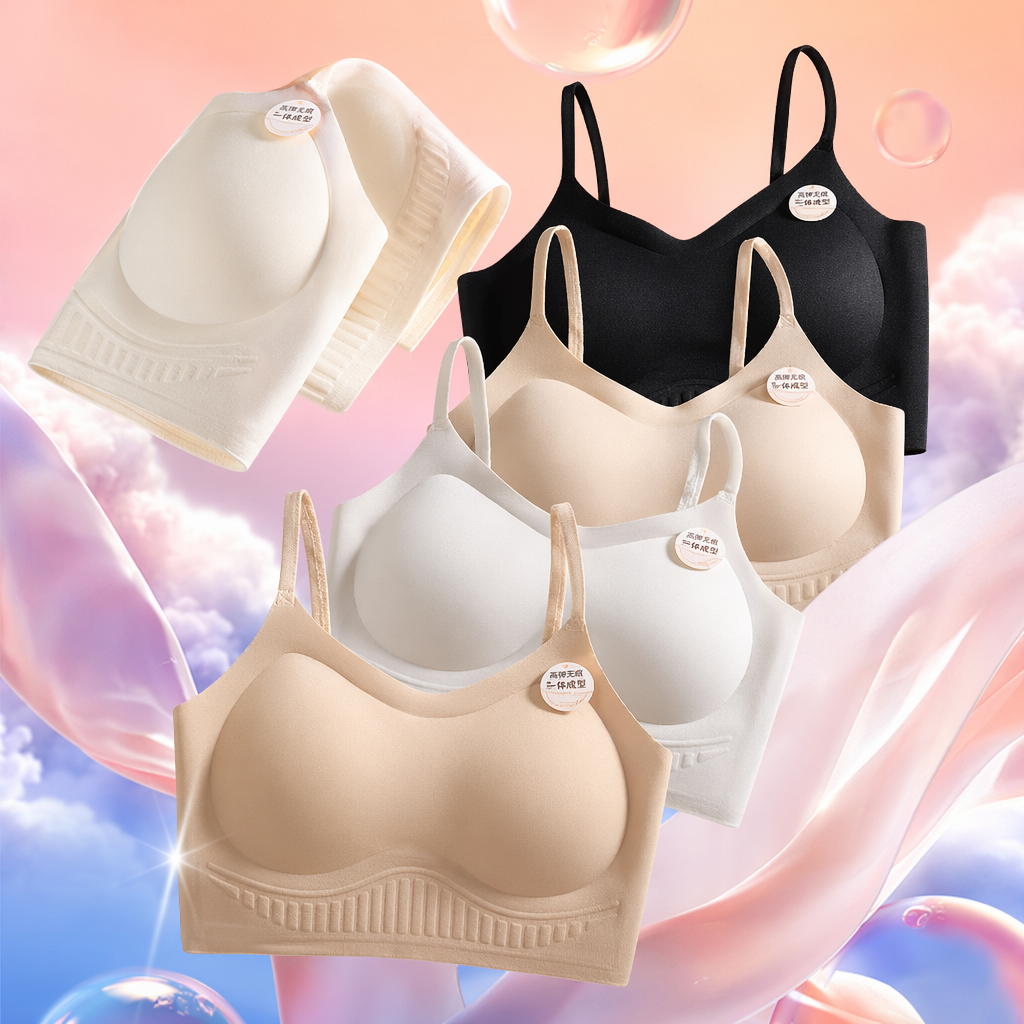 A multi-color seamless bra set, a comfortable and seamless undergarment three-piece set Specification image