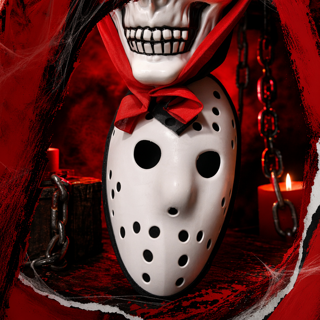 White mask with black holes for Halloween party cosplay decoration props Specification image
