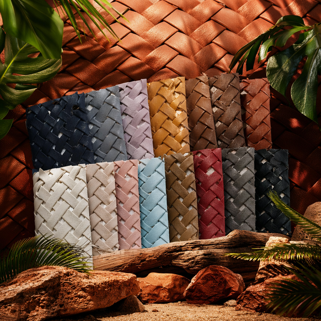 Practical texture and craftsmanship reference materials for woven texture leather sample display album Specification image