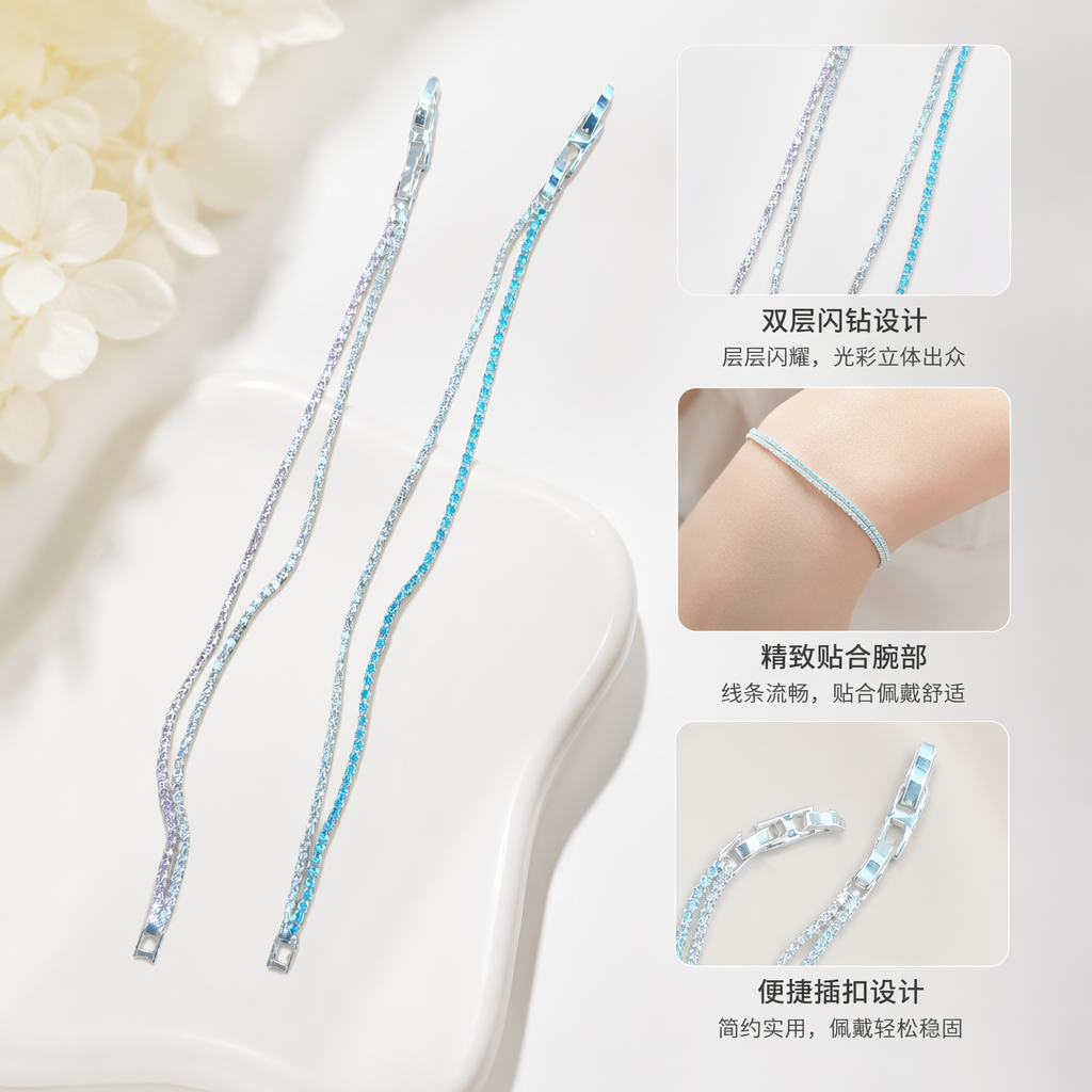 银色链条耳环 时尚简约百搭女士耳饰