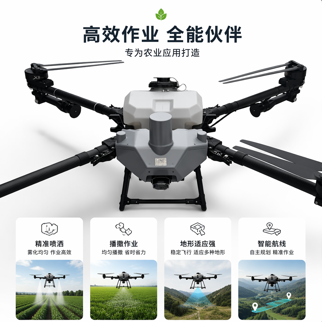 灰色喷洒无人机农业植保大疆同款高效精准作业