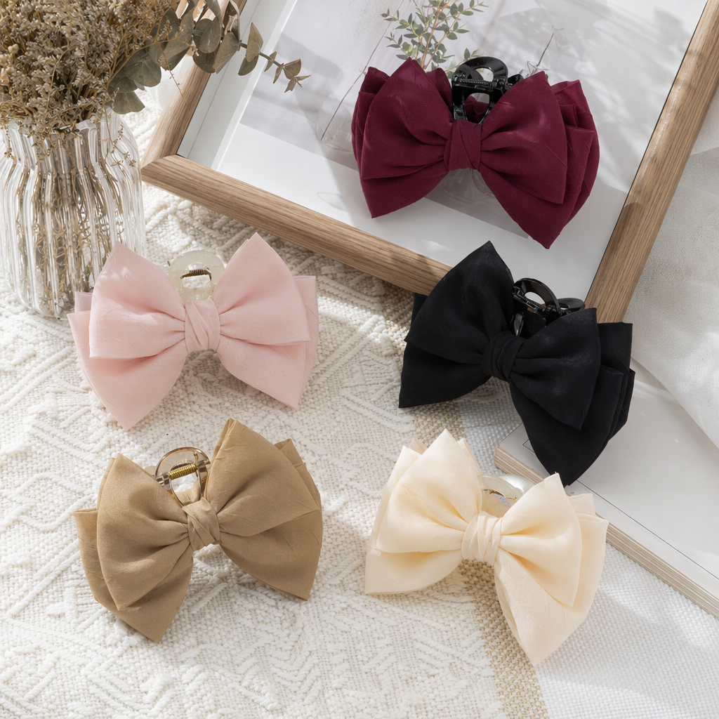 Colorful bow hair clips, cute headwear for girls, sweet, simple and versatile accessories details Picture