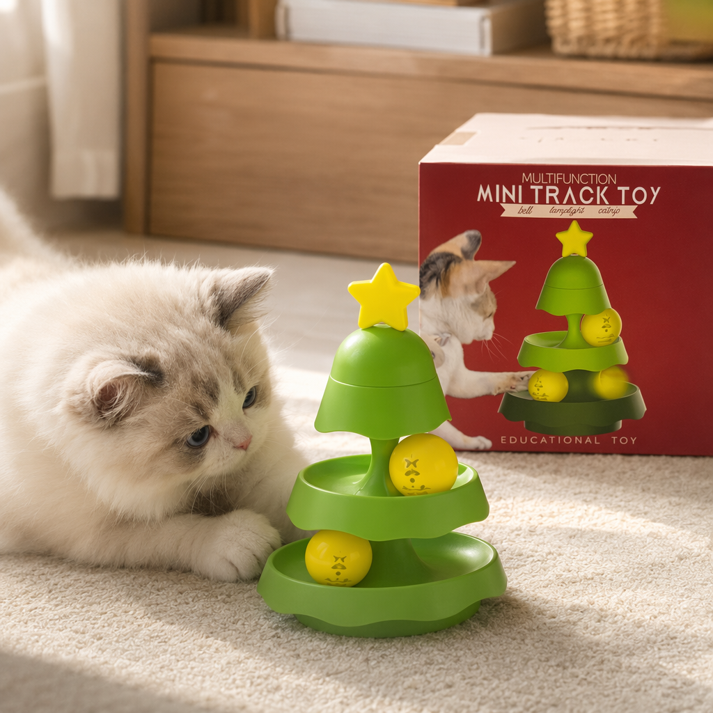 Cat toy, Christmas tree track, rotating pet toys, cat toys, dog toys, and also pet supplies details Picture
