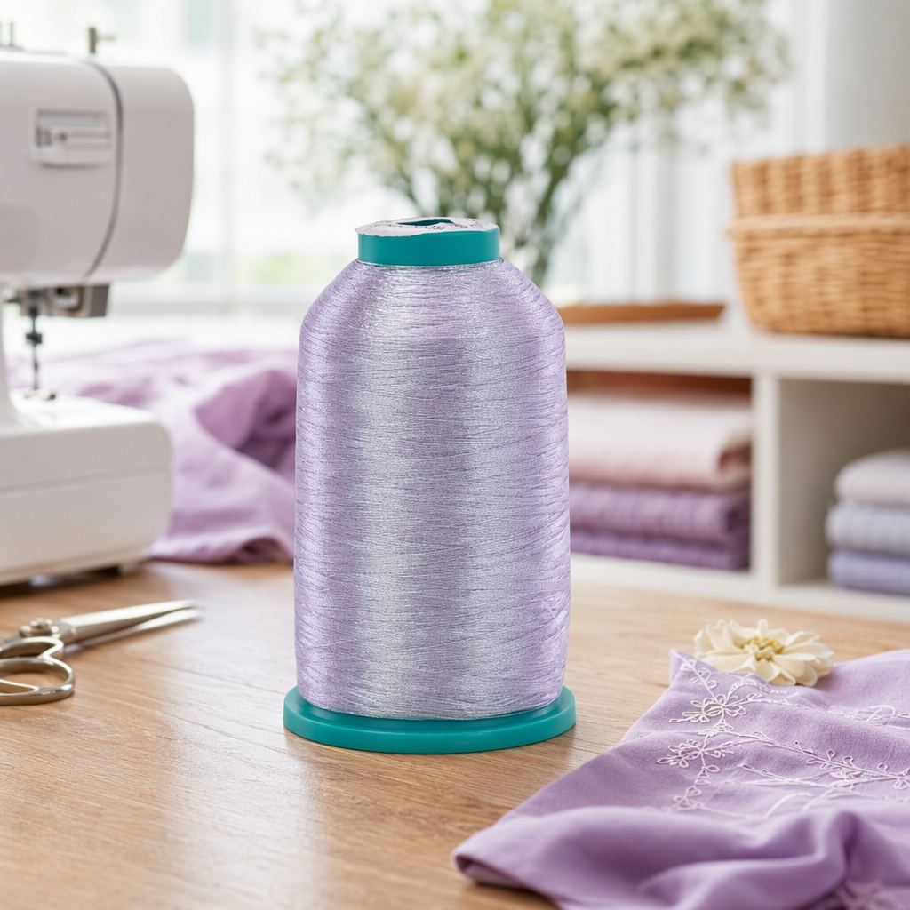 Light purple bright silk spool, high-gloss reflective gold and silver thread for sewing and embroidery details Picture