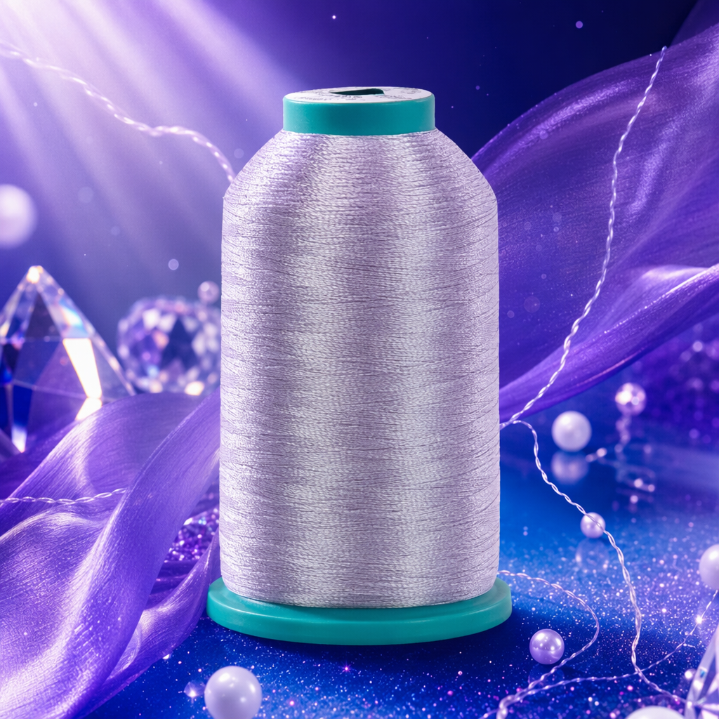 Light purple bright silk spool, high-gloss reflective gold and silver thread for sewing and embroidery Specification image