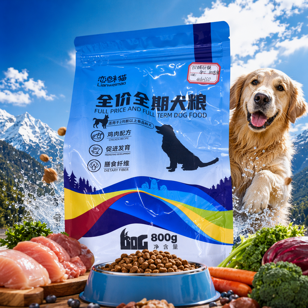 蓝色包装袋狗粮天然无谷成犬专用营养均衡细节图