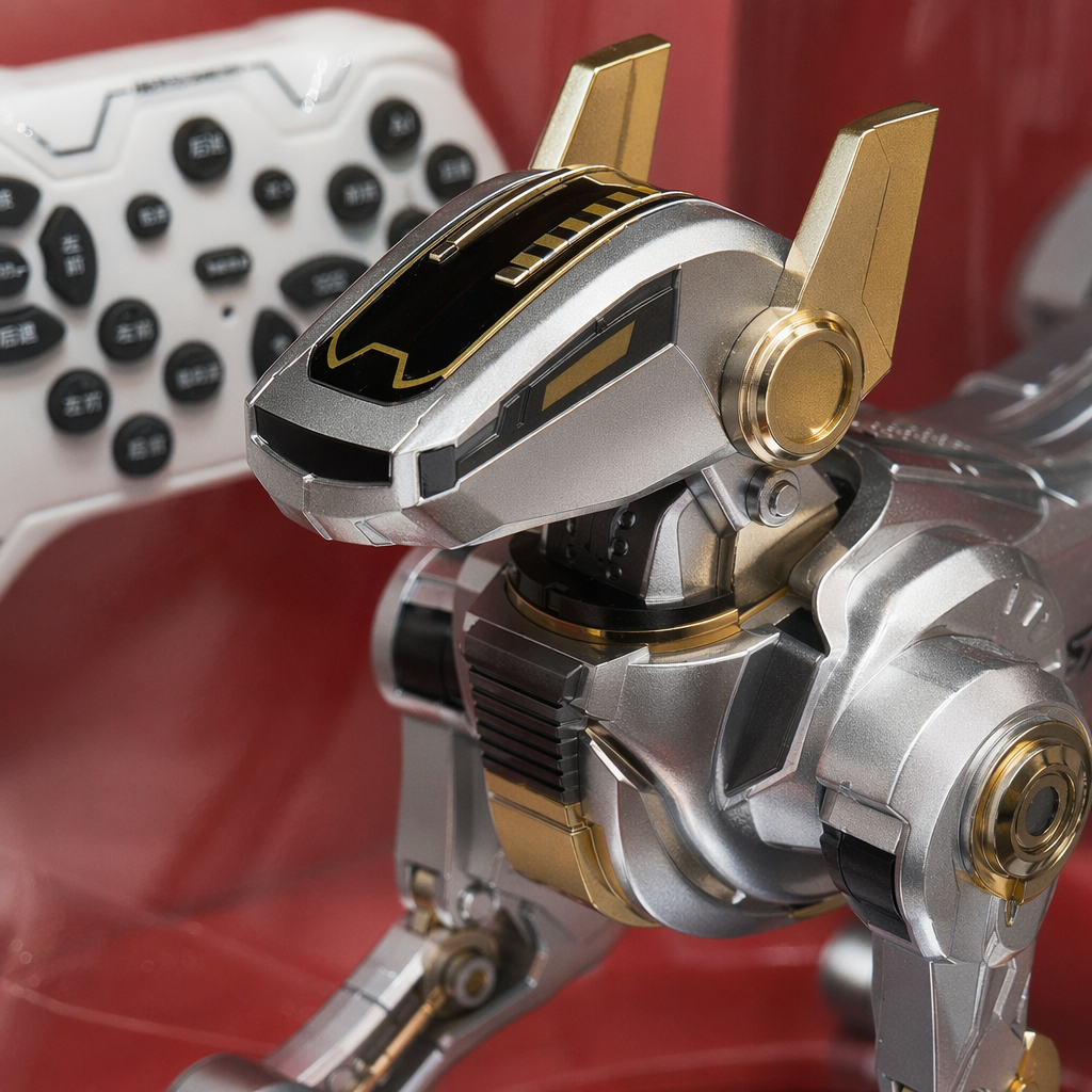 Silver mechanical hunting dog toy remote-controlled transformable alloy model Application Scenario