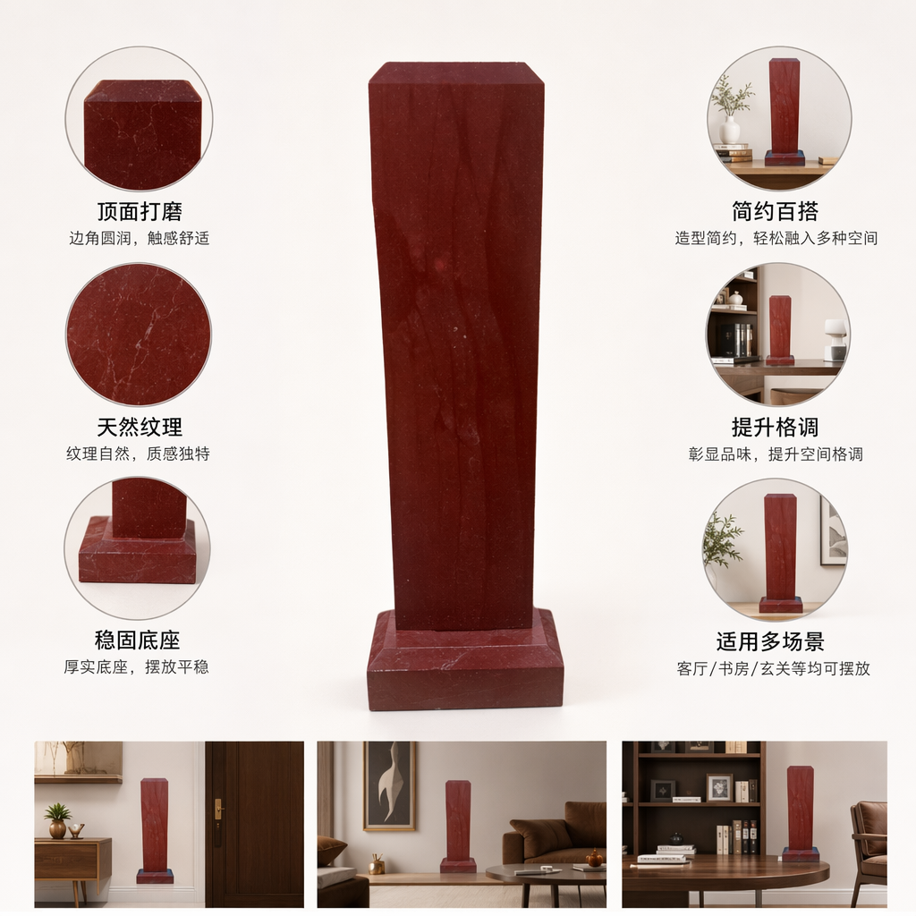 深红色立式牌位传统中式祠堂供奉用品