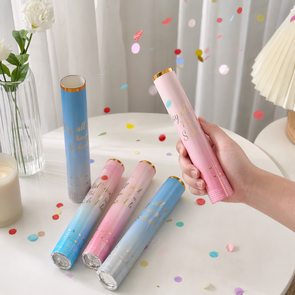Colorful firework tubes are used as decorative props for festive celebration parties to create a joyous atmosphere details Picture