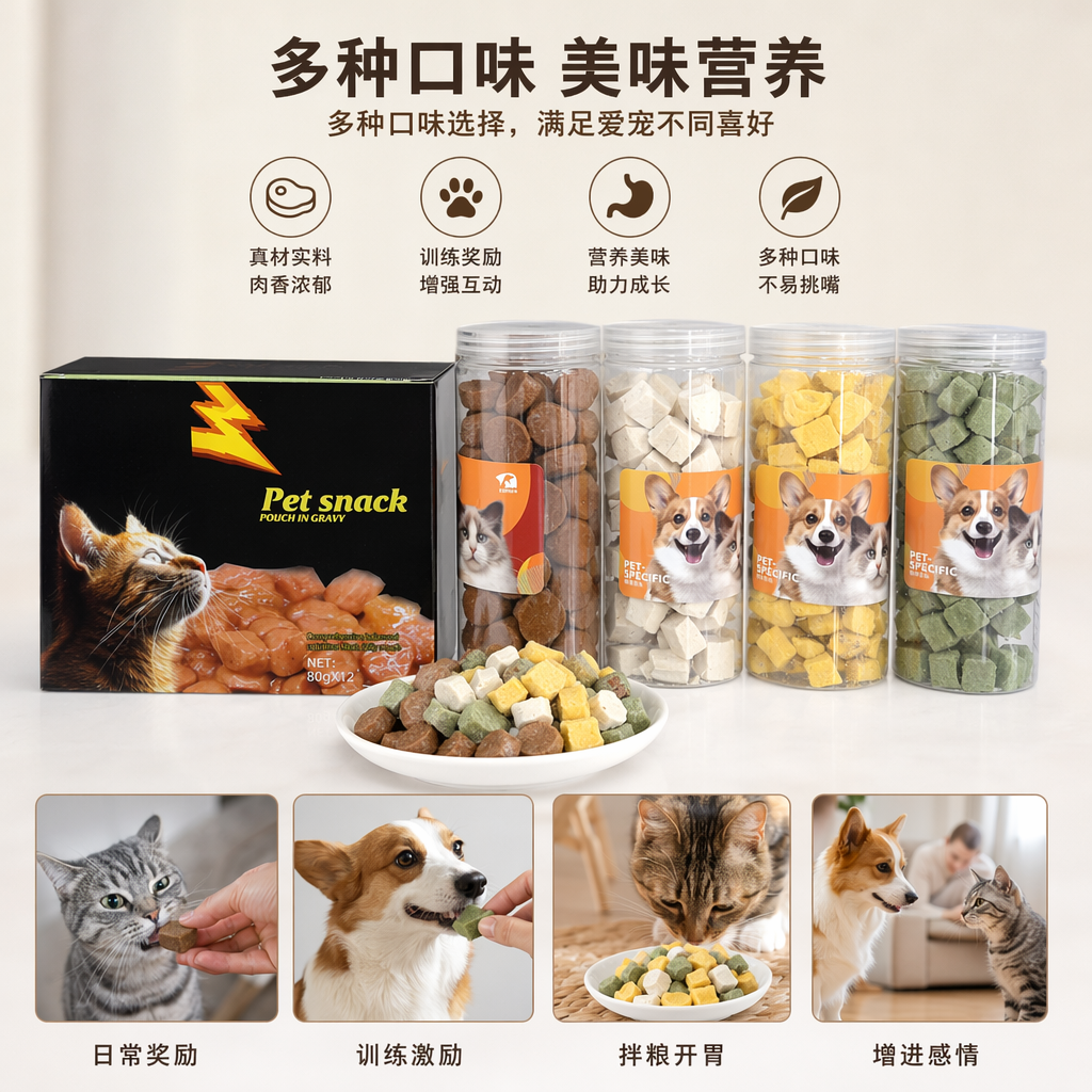 宠物零食罐装 猫狗通用 肉泥湿粮 高蛋白易消化 85g