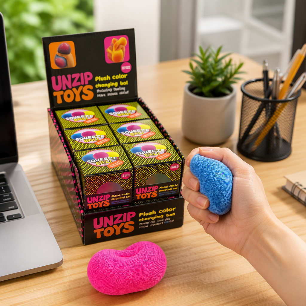 Black display box with colorful extruded ball toys, educational and stress-relieving children's early education toys details Picture