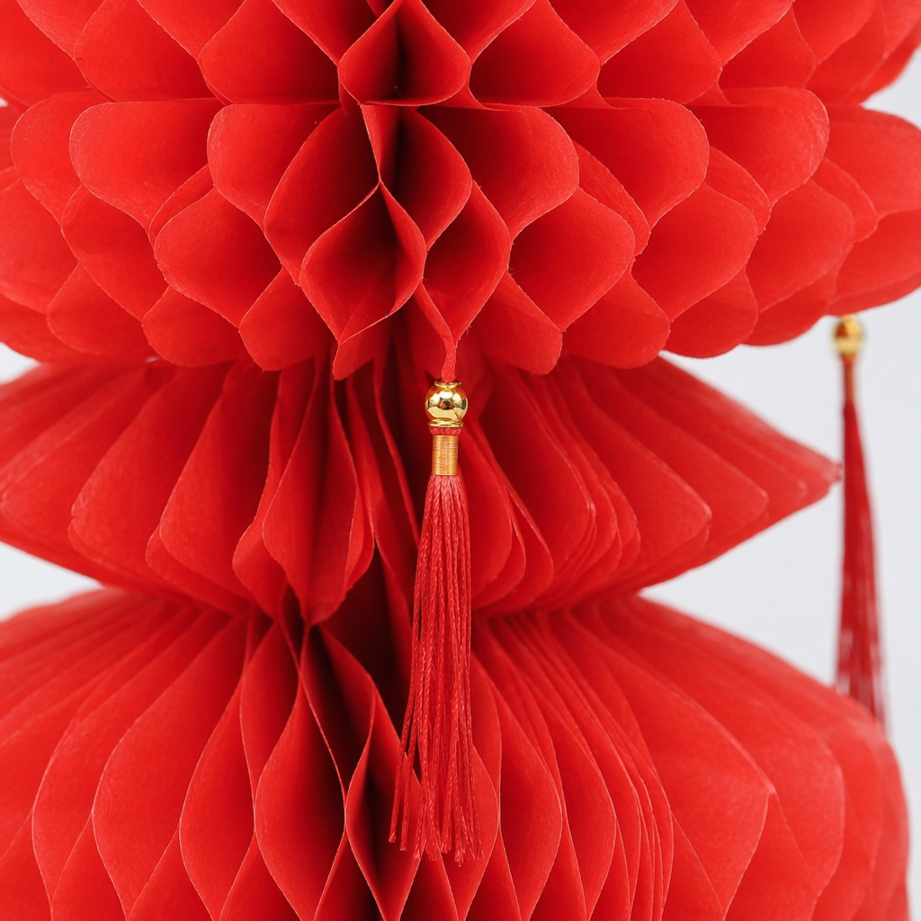 Red honeycomb paper lanterns are simple Chinese-style festive decorations for home use Application Scenario