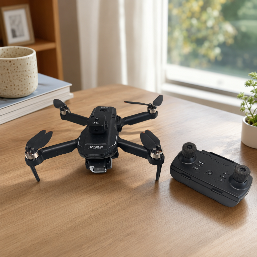 Black drone and remote control 4K high-definition aerial photography foldable smart remote control aircraft details Picture