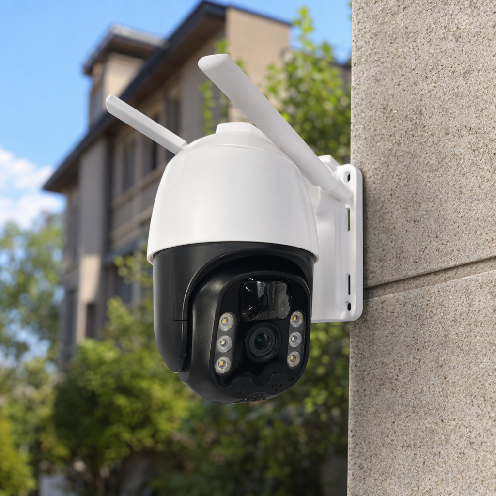 White spherical surveillance camera, home high-definition night vision wide-angle intelligent pan-tilt details Picture