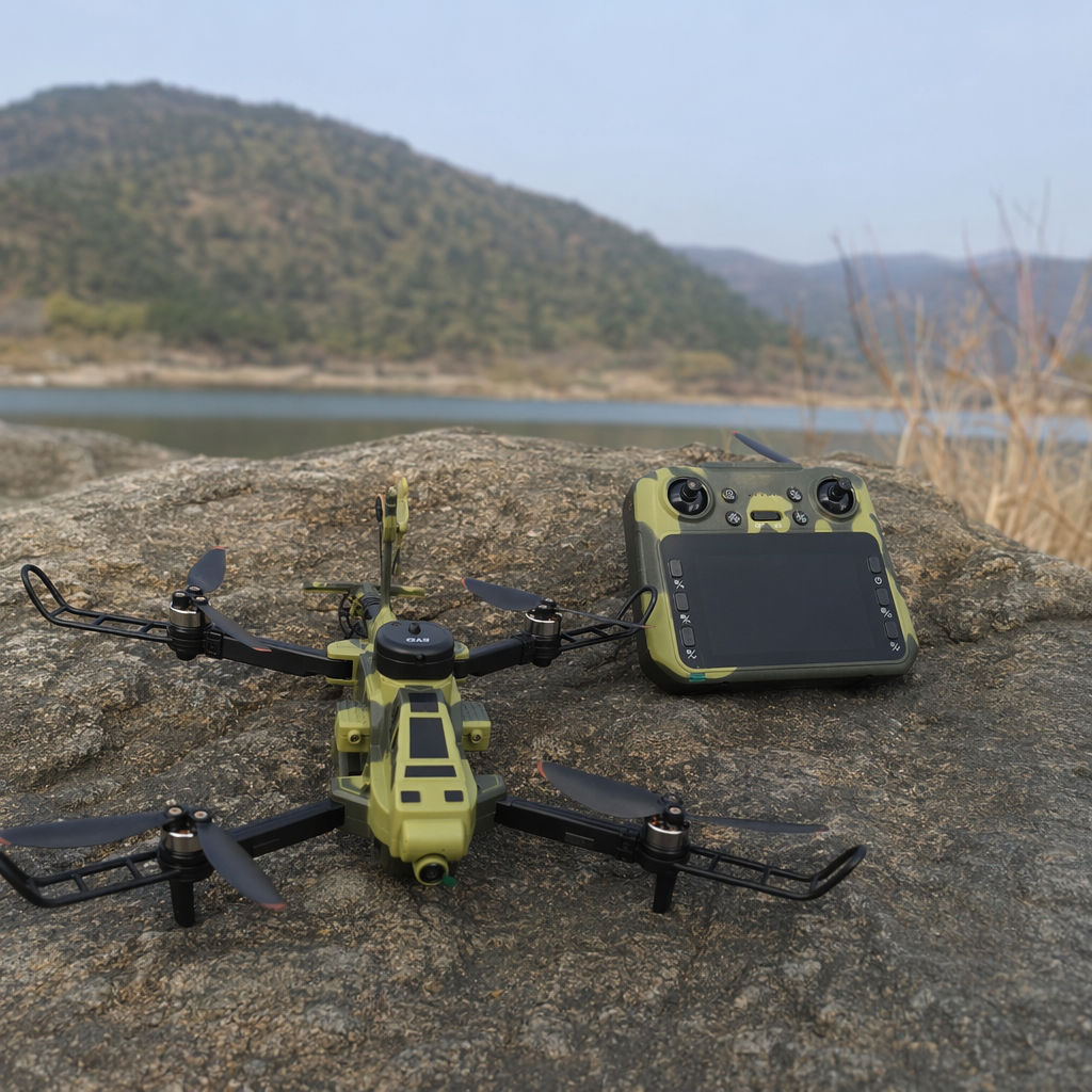 Camouflage drone and remote control high-definition aerial photography stable flight kit details Picture