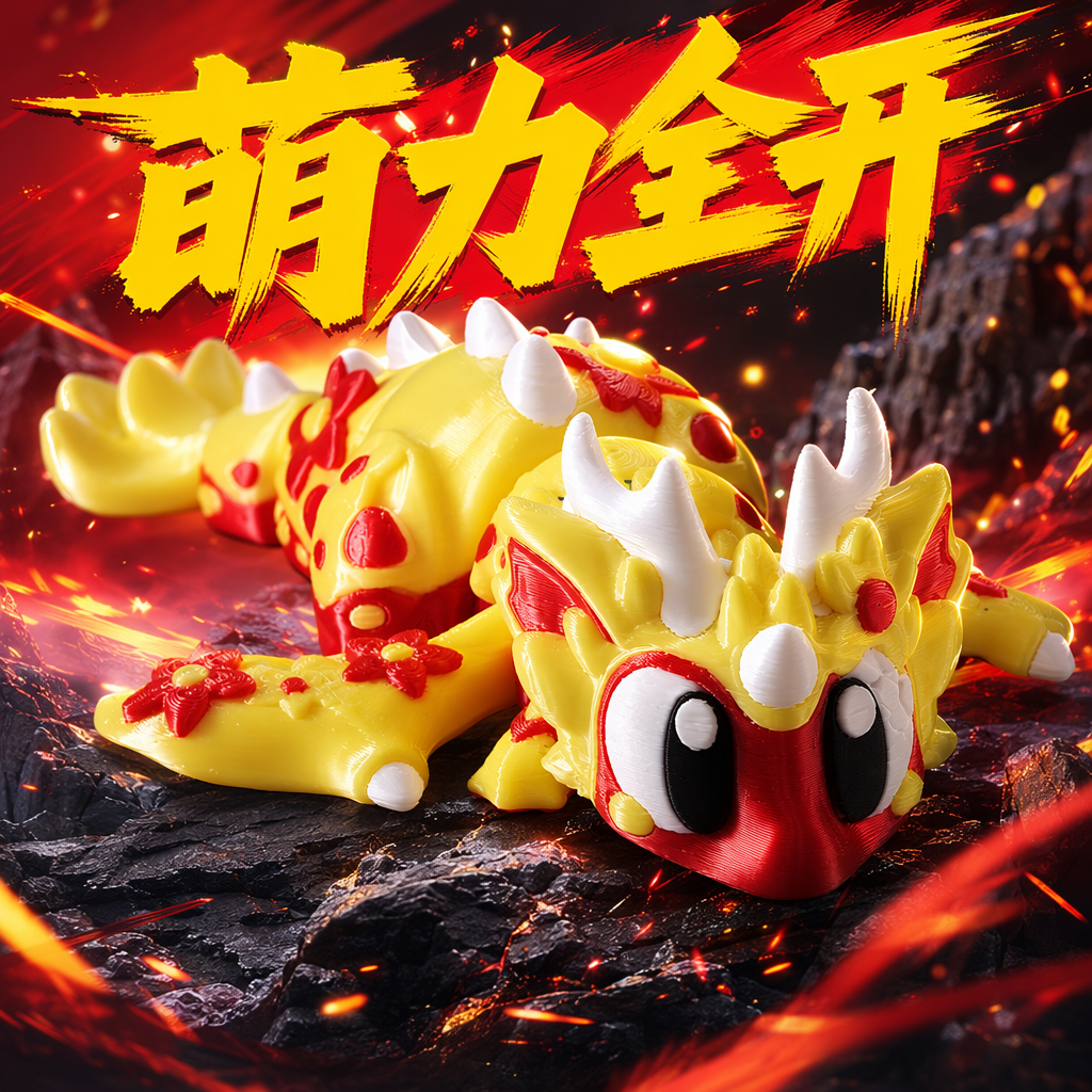 3D打印玩具红黄龙细节图