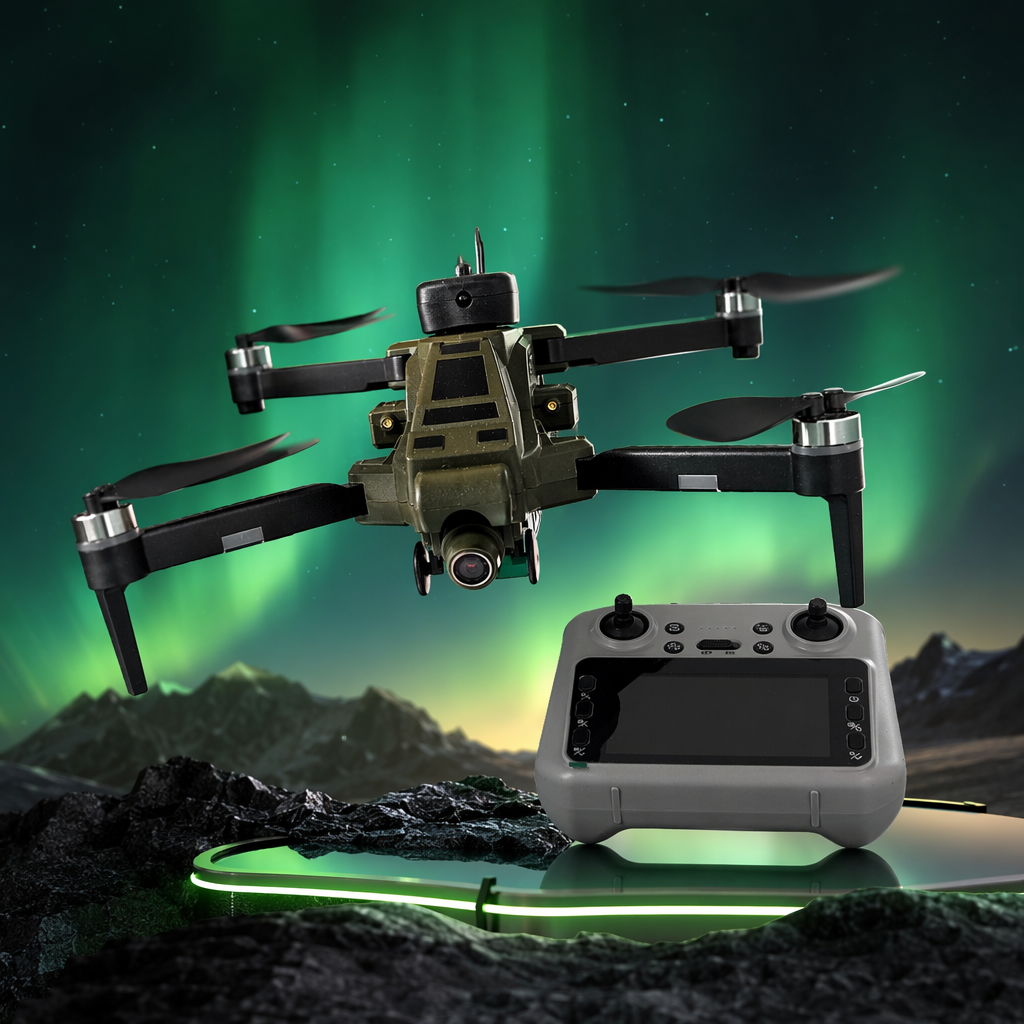 Military green unmanned aerial vehicle (UAV) aerial photography high-definition stabilizer foldable remote control aircraft Specification image