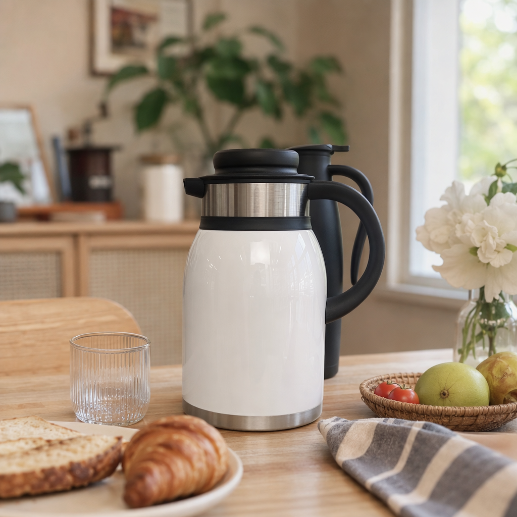 White insulated kettle, large-capacity 304 stainless steel vacuum insulated kettle for household use details Picture