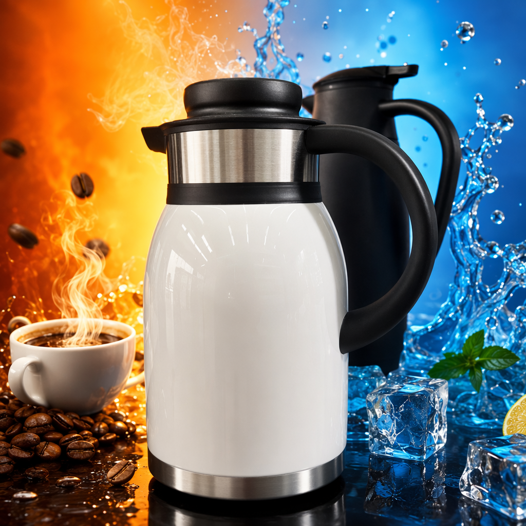 White insulated kettle, large-capacity 304 stainless steel vacuum insulated kettle for household use Specification image