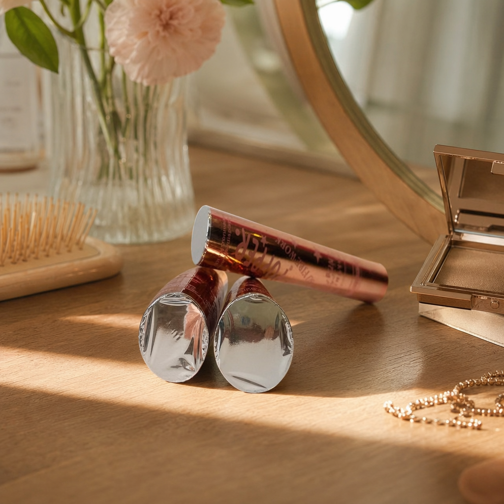 Rose gold paper tube packaging roll paper core tube with a diameter of 10cm can be customized and printed details Picture