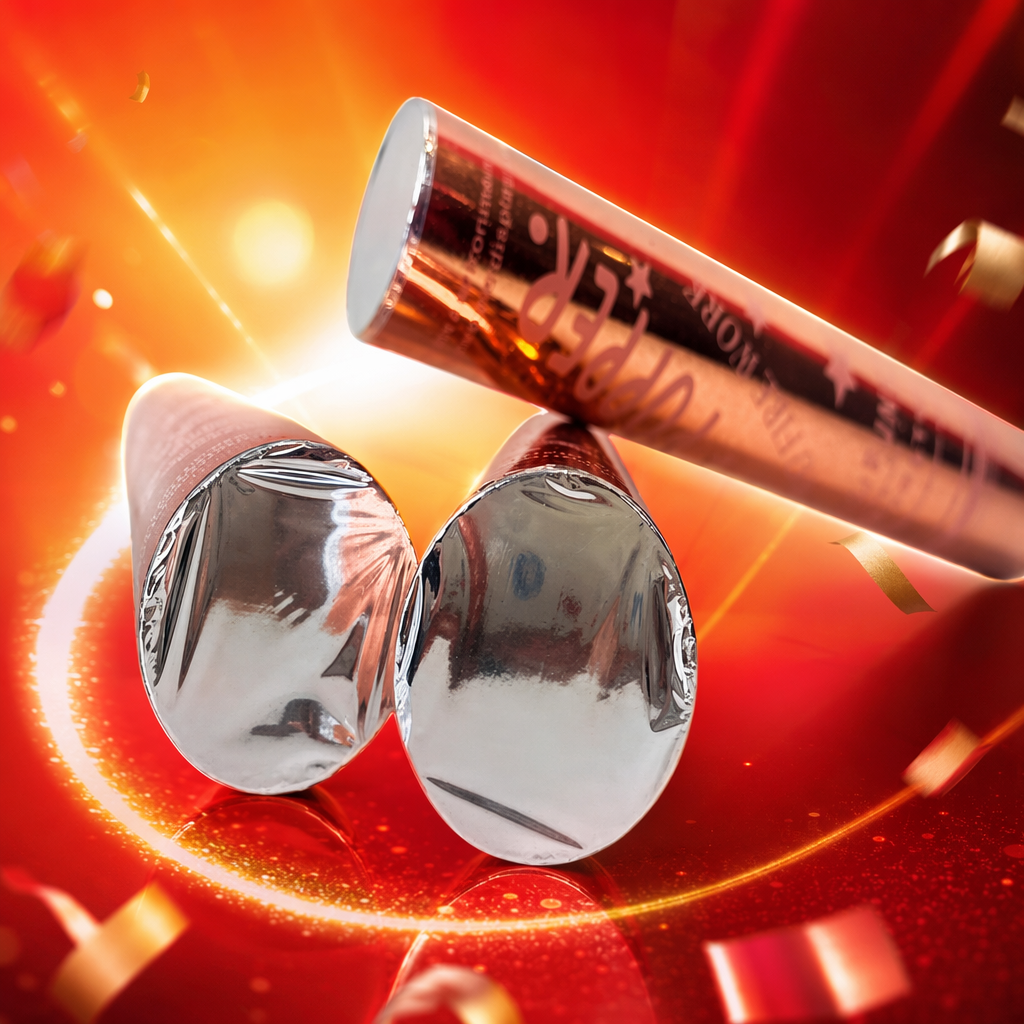 Rose gold paper tube packaging roll paper core tube with a diameter of 10cm can be customized and printed Specification image