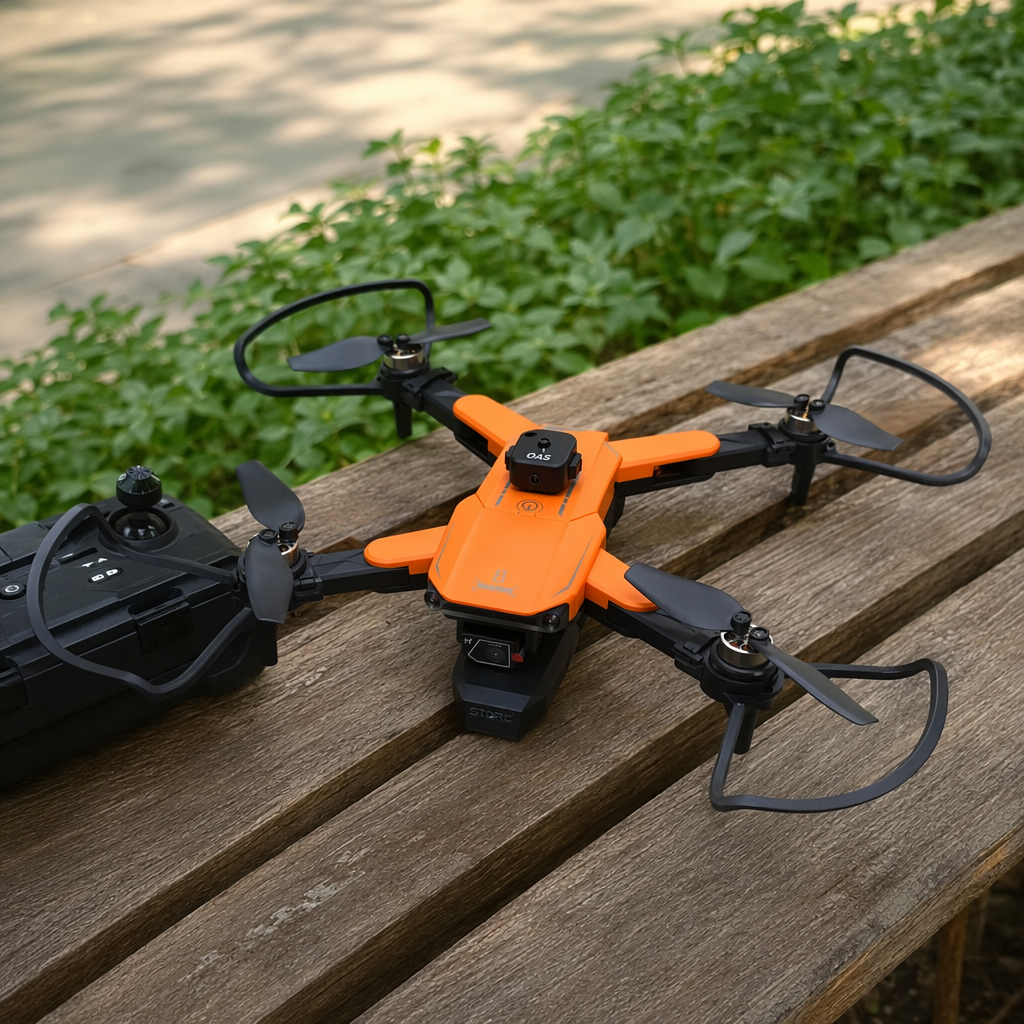 Orange drone aerial photography remote control aircraft high-definition camera stabilizer details Picture