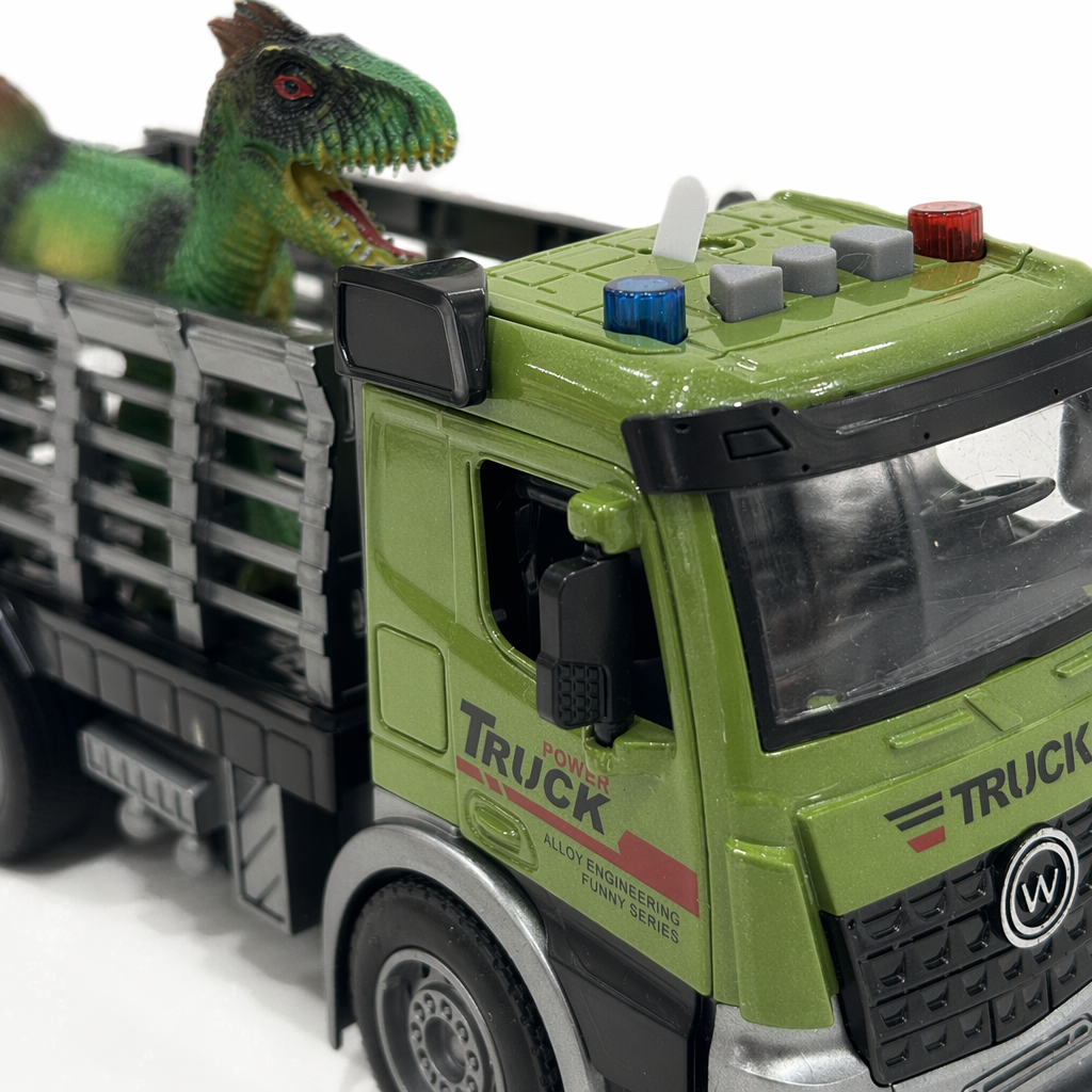 Green toy truck and green dinosaur model children's educational simulation car model set Application Scenario